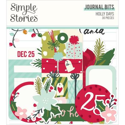 Simple Stories Holly Days Die Cuts - Journal Bits & Pieces
